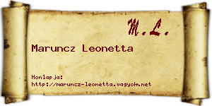 Maruncz Leonetta névjegykártya